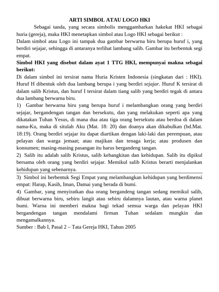 Sejarah Singkat HKI, Arti Dan Makna Logo HKI | PDF