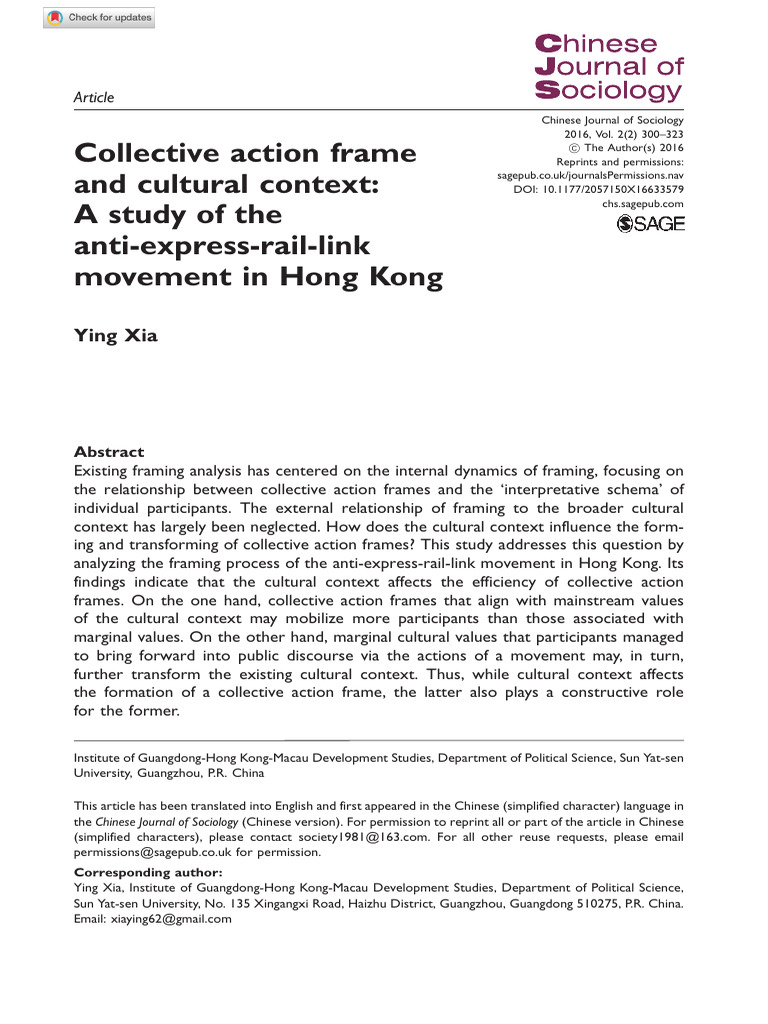 Cultural Context in Hong Kong's Activism | PDF | Framing (Social ...