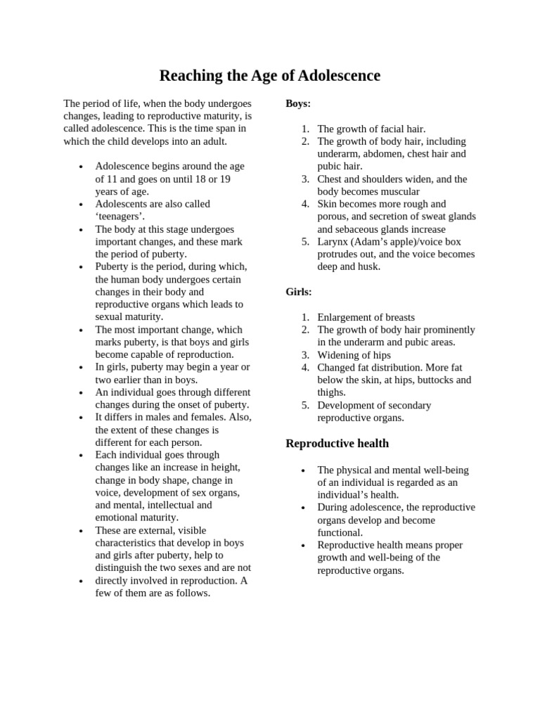 Understanding Adolescent Development | PDF | Fertilisation | Puberty