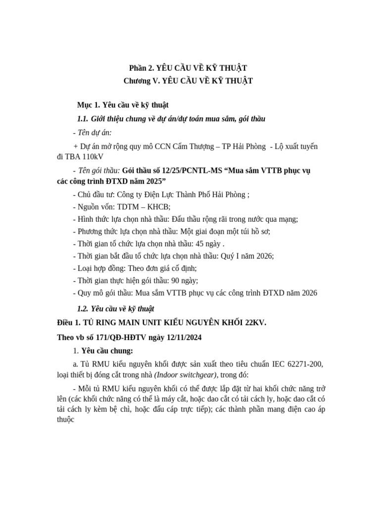 Yeu Cau Ky Thuat | PDF