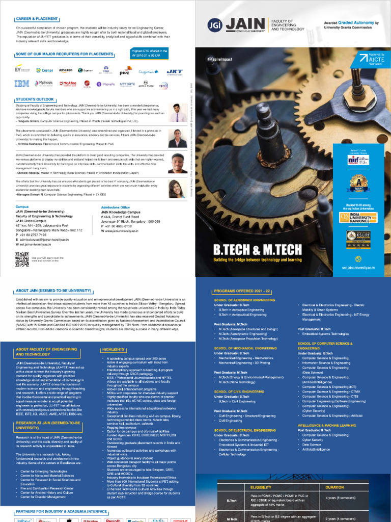 2289 - Btech Mtech - One Fold Brochure 1 | PDF