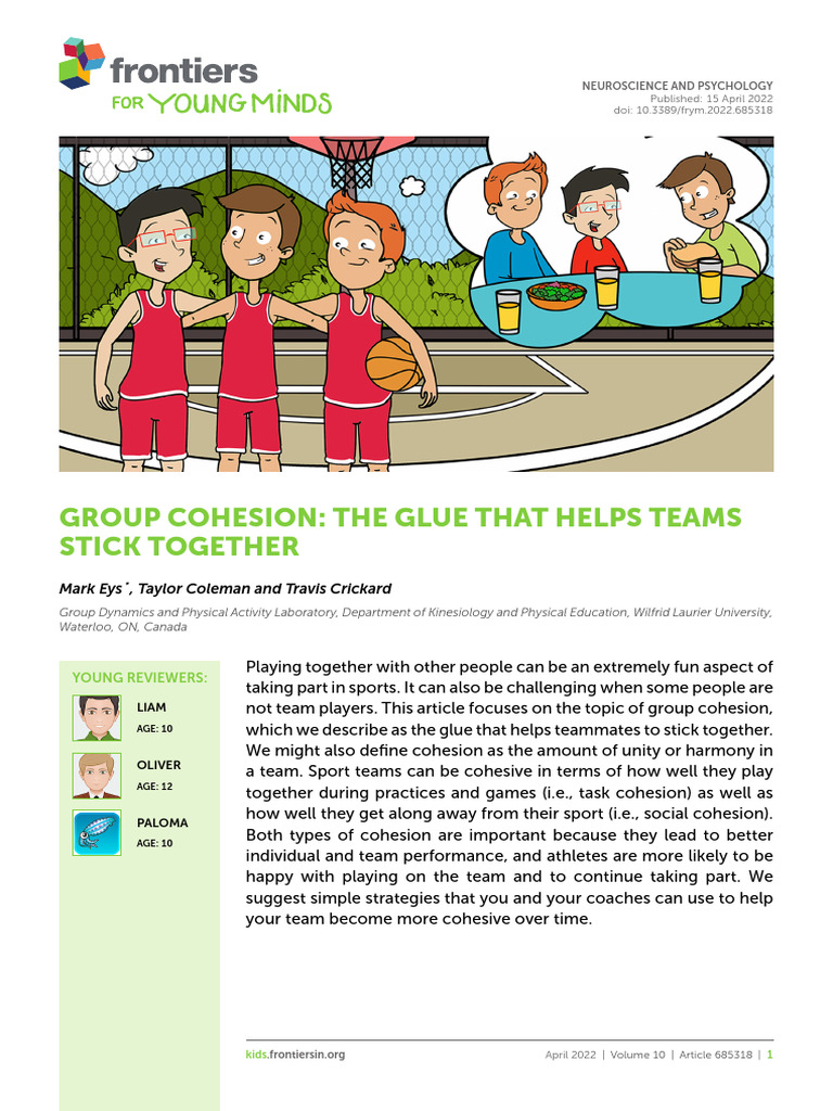 Eys Et. Al (2022) Group Cohesion The Glue That Helps Teams Stick ...
