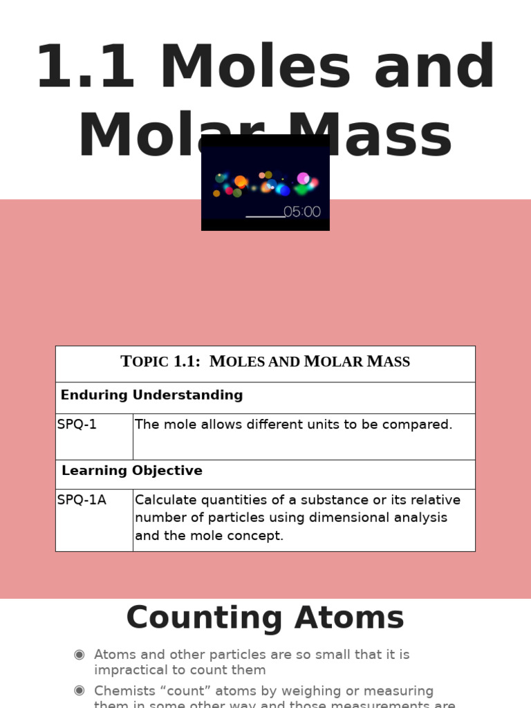 Moles, Atoms, and Mass Spectrometry | PDF | Mole (Unit) | Physical ...