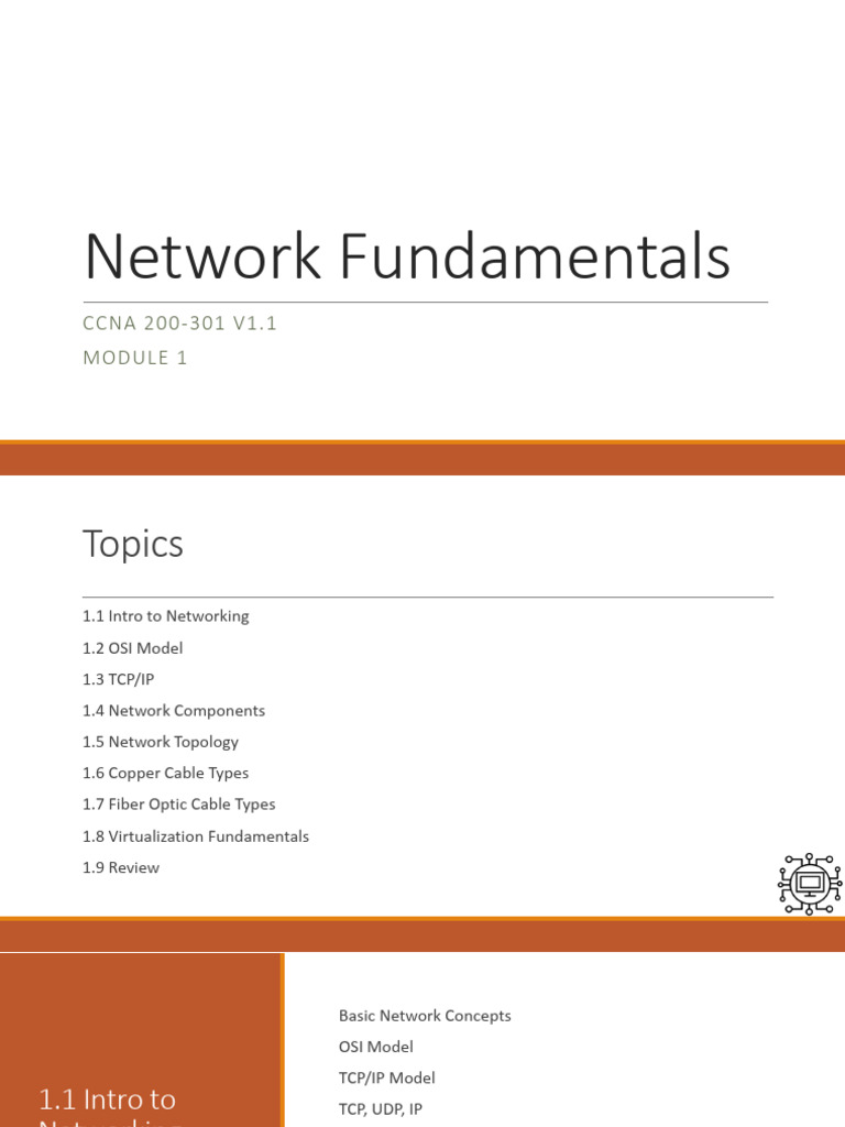 CCNA 200-301 Network Fundamentals Guide | PDF | Transmission Control ...