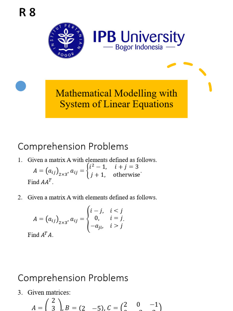 MBL R08 Math Modelling Using SLE | PDF | Matrix (Mathematics) | Applied ...