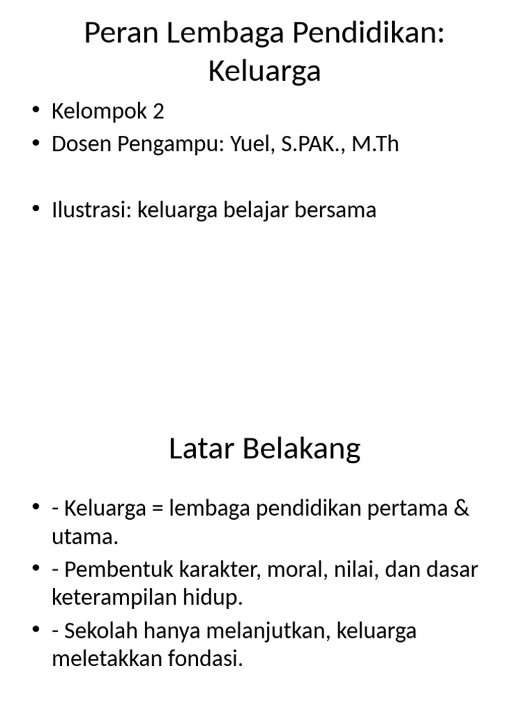 Peran Keluarga dalam Pendidikan Anak | PDF