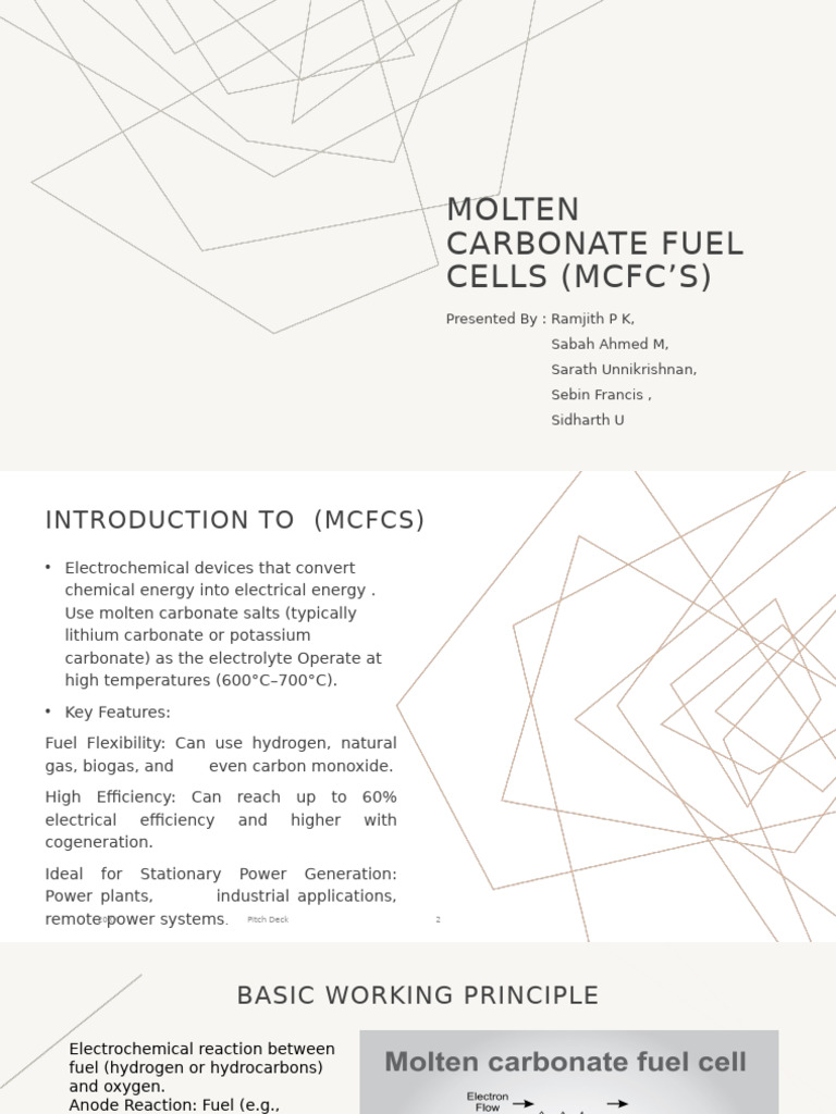 Molten Carbonate Fuel Cells (MCFC'S) | PDF | Fuel Cell | Energy Technology