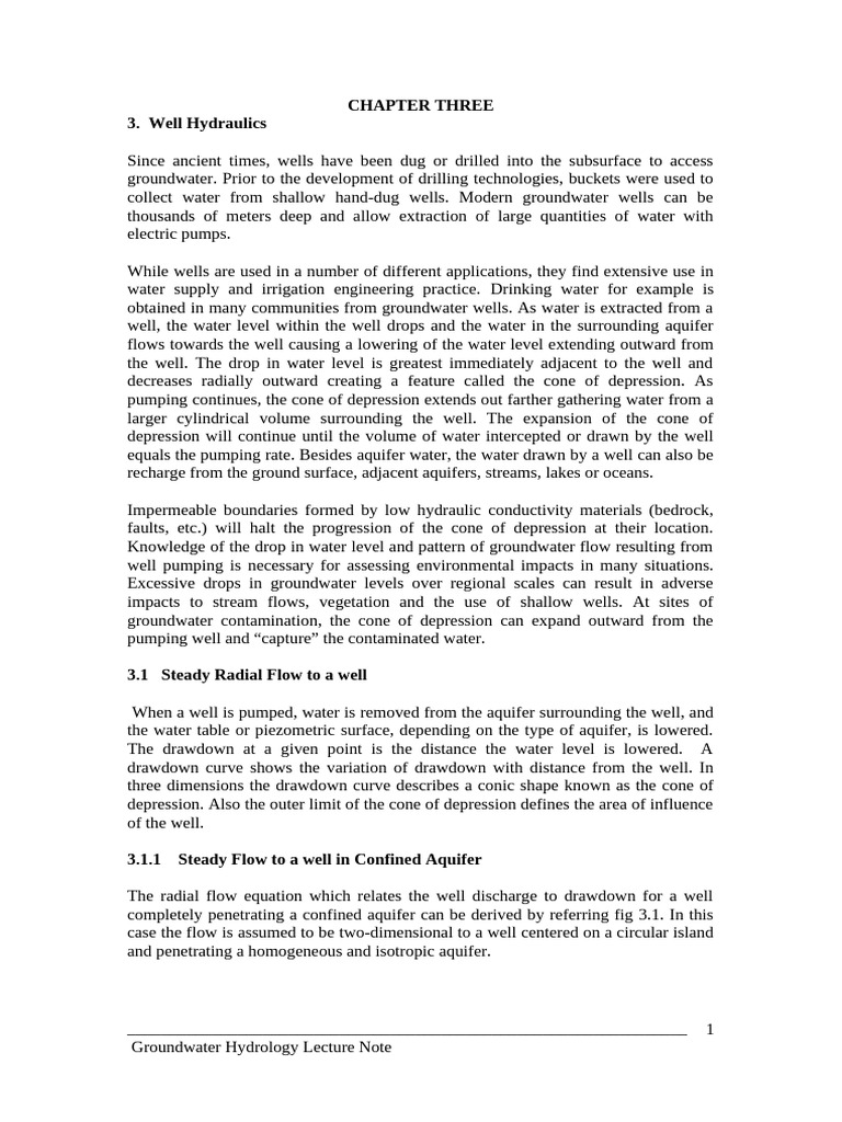 Well Hydraulics and Groundwater Flow | PDF | Aquifer | Groundwater