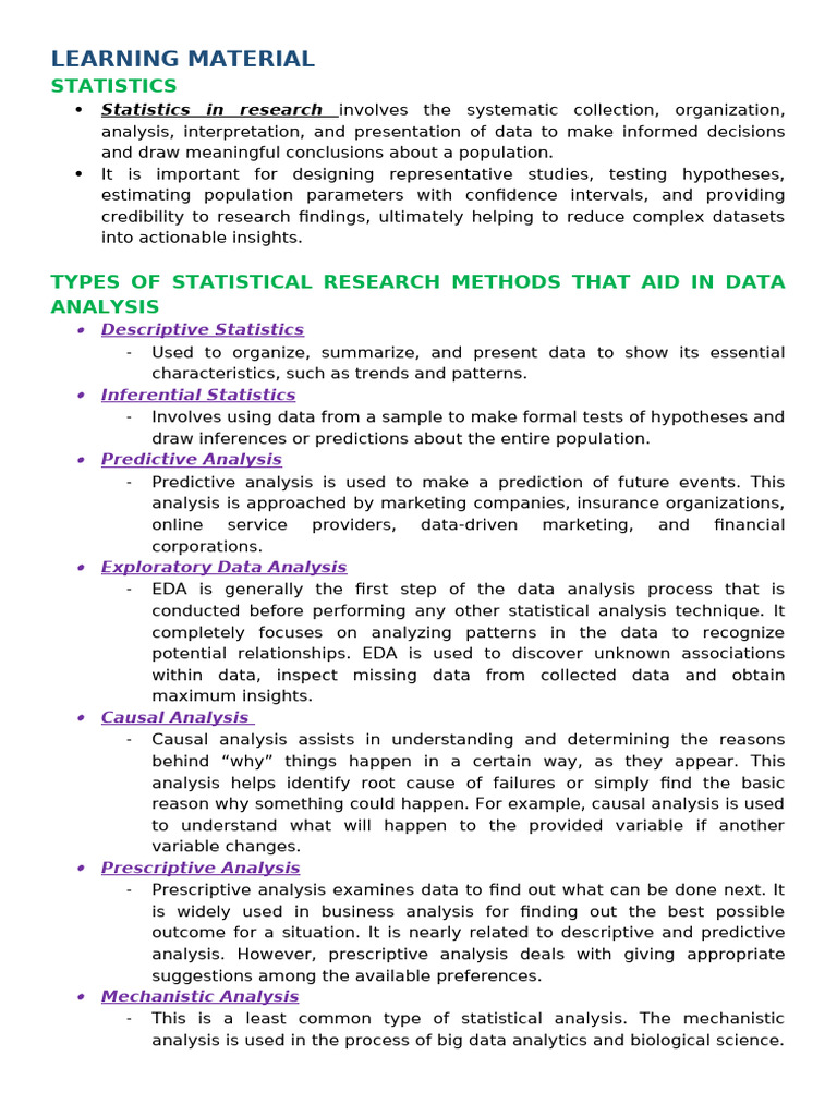 Essential Statistical Research Methods | PDF | Data Analysis | Statistics