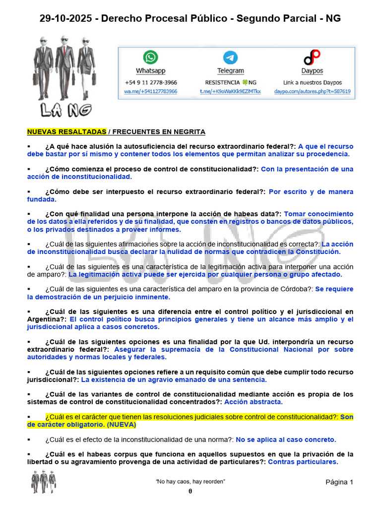 Segundo Parcial Derecho Procesal Público | PDF | Habeas corpus | Apelación
