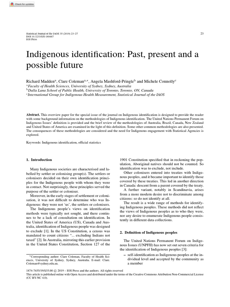 Indigenous Identification Methods Overview | PDF | Race And Ethnicity ...