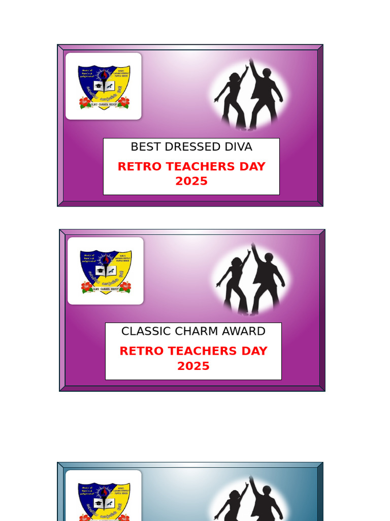 Retro Teachers Day 2025 Awards | PDF