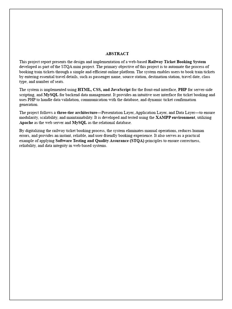 Web-Based Railway Ticket Booking System | PDF | Databases | Php