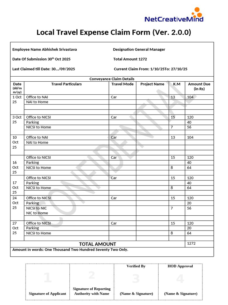 Local Travel Form | PDF