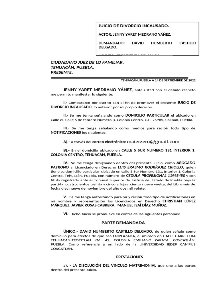 DIVORCIO Incausado | PDF | Divorcio | Propiedad de la comunidad