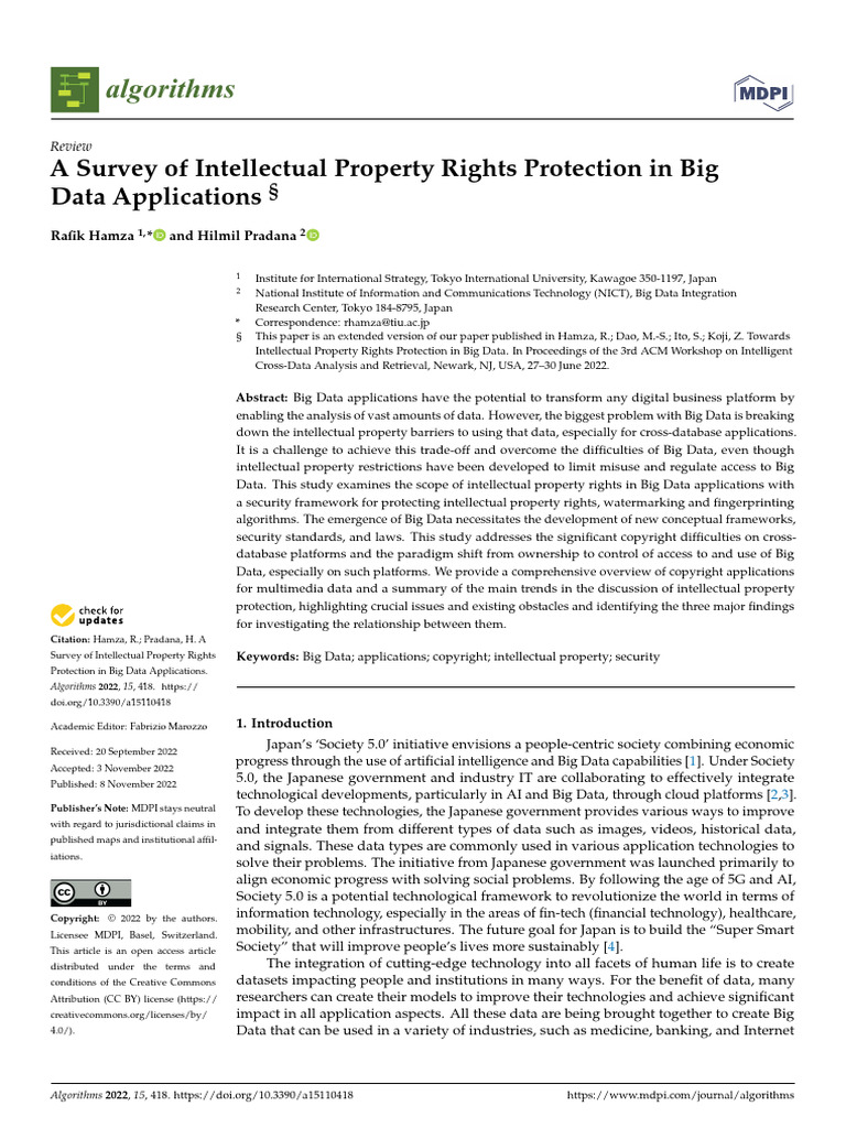 Intellectual Property in Big Data Applications | PDF | Intellectual ...