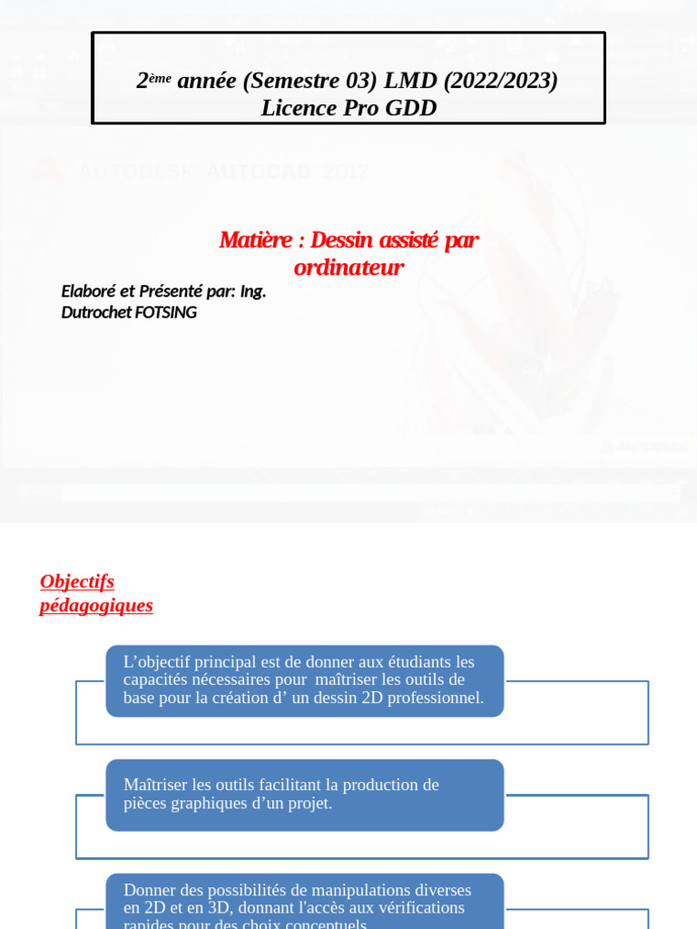 Dessin Assisté par Ordinateur en LMD | PDF