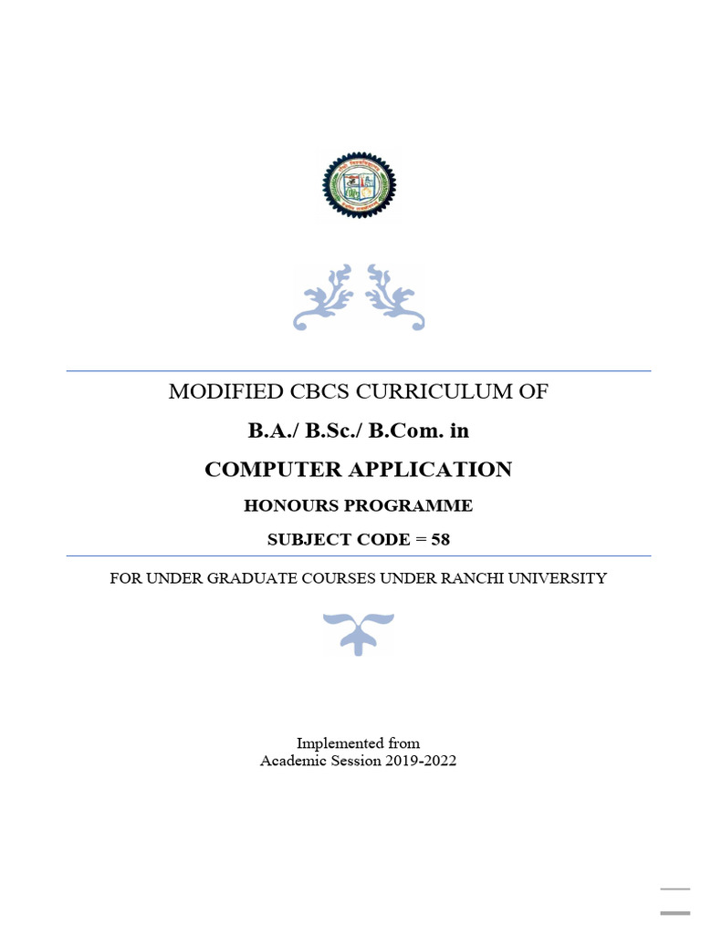 CBCS Curriculum for Computer Application Hons | PDF | Pointer (Computer ...