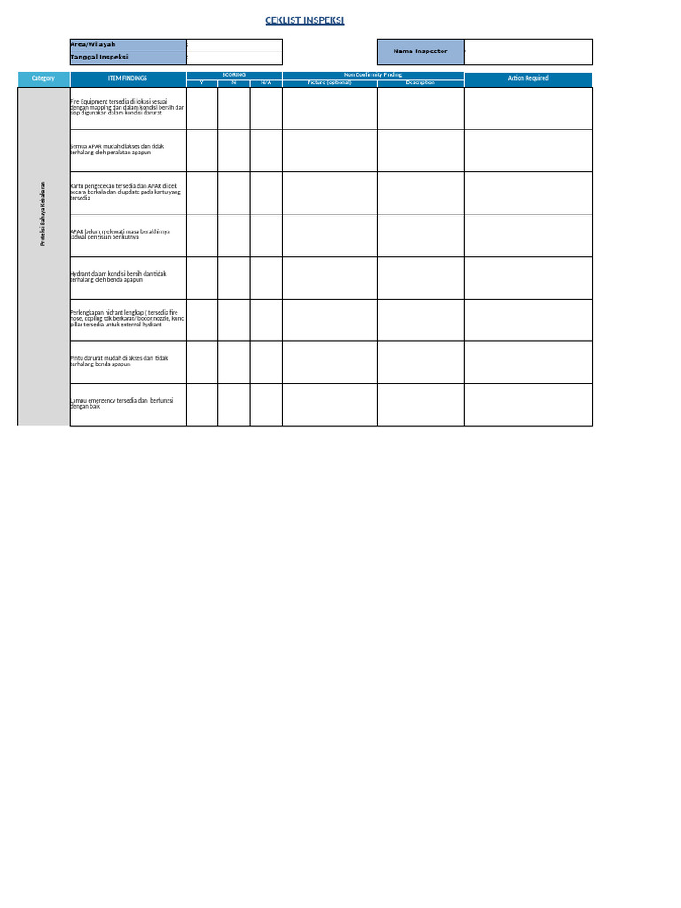 Ceklist Inspeksi Keselamatan K3 | PDF