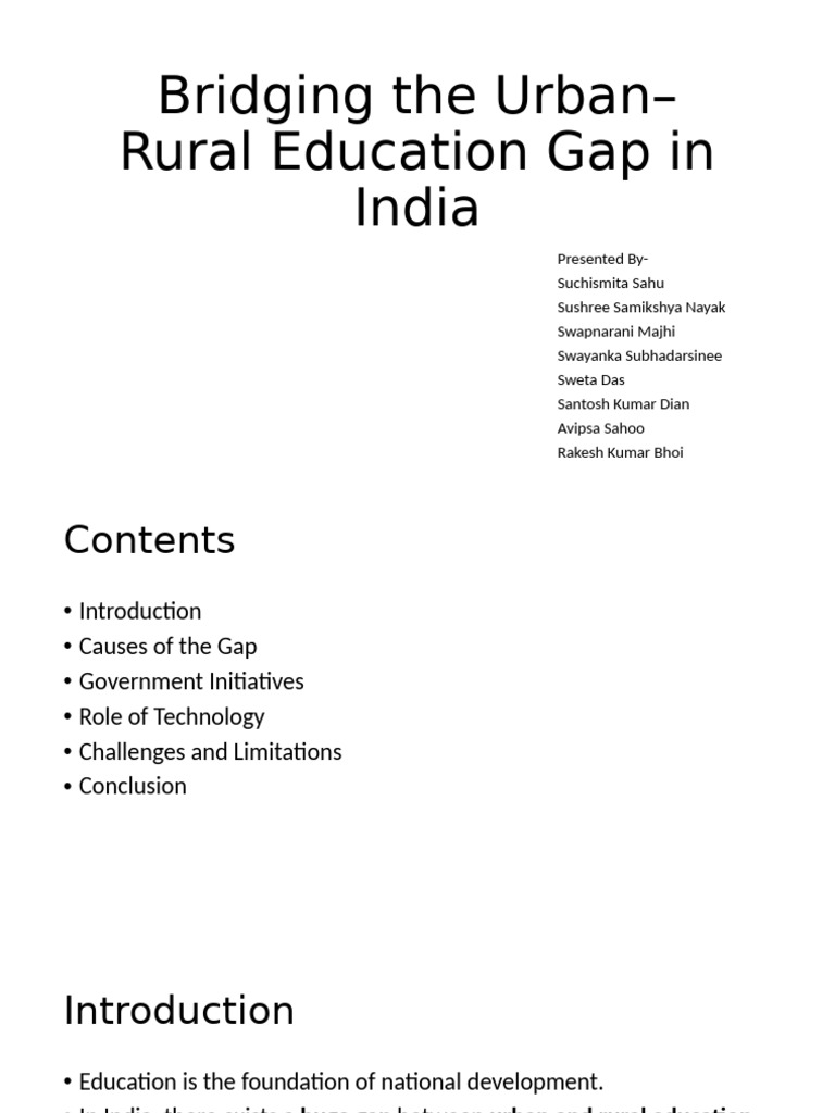Bridging India's Urban-Rural Education Gap | PDF