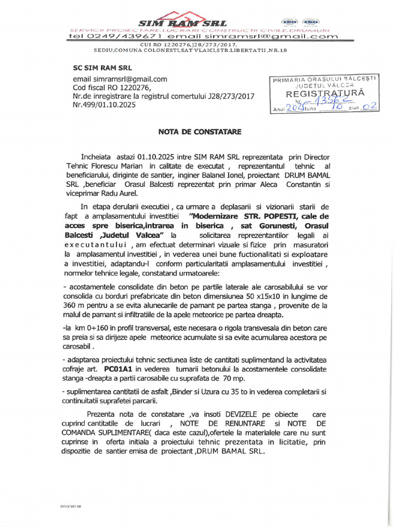 Nota Constatare | PDF