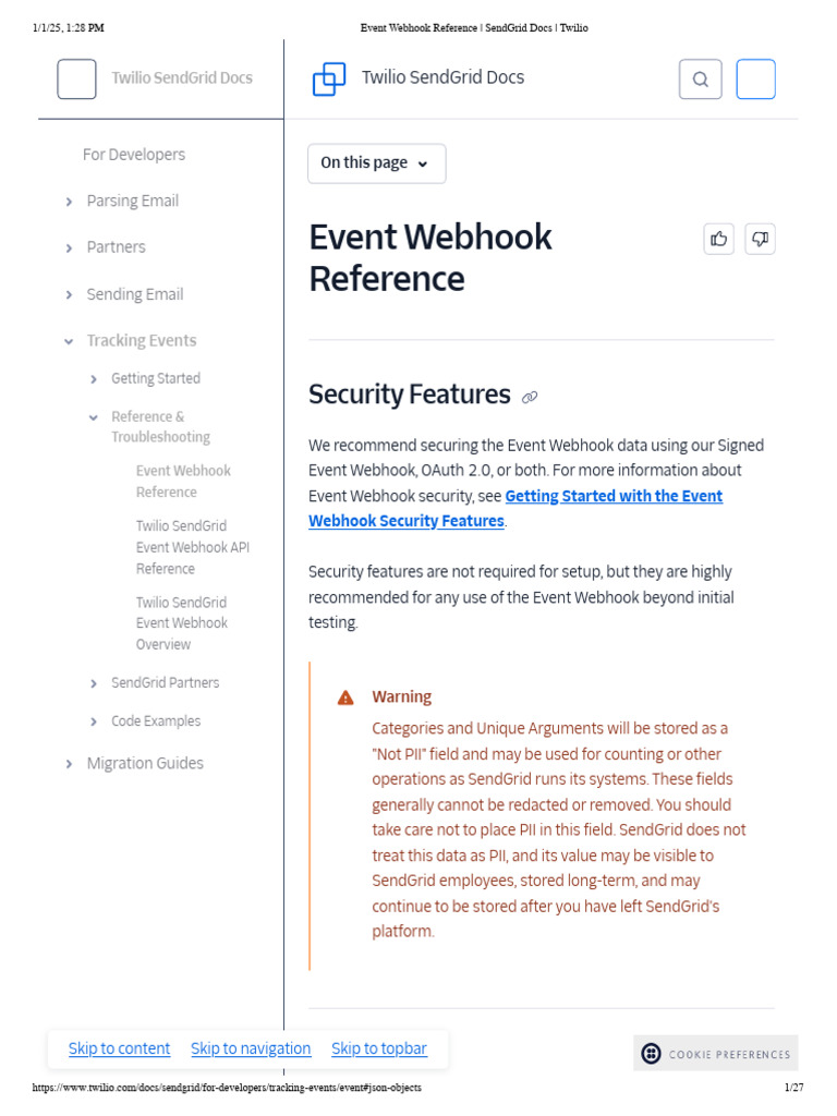 Event Webhook Reference - SendGrid Docs - Twilio | PDF | World Wide Web ...
