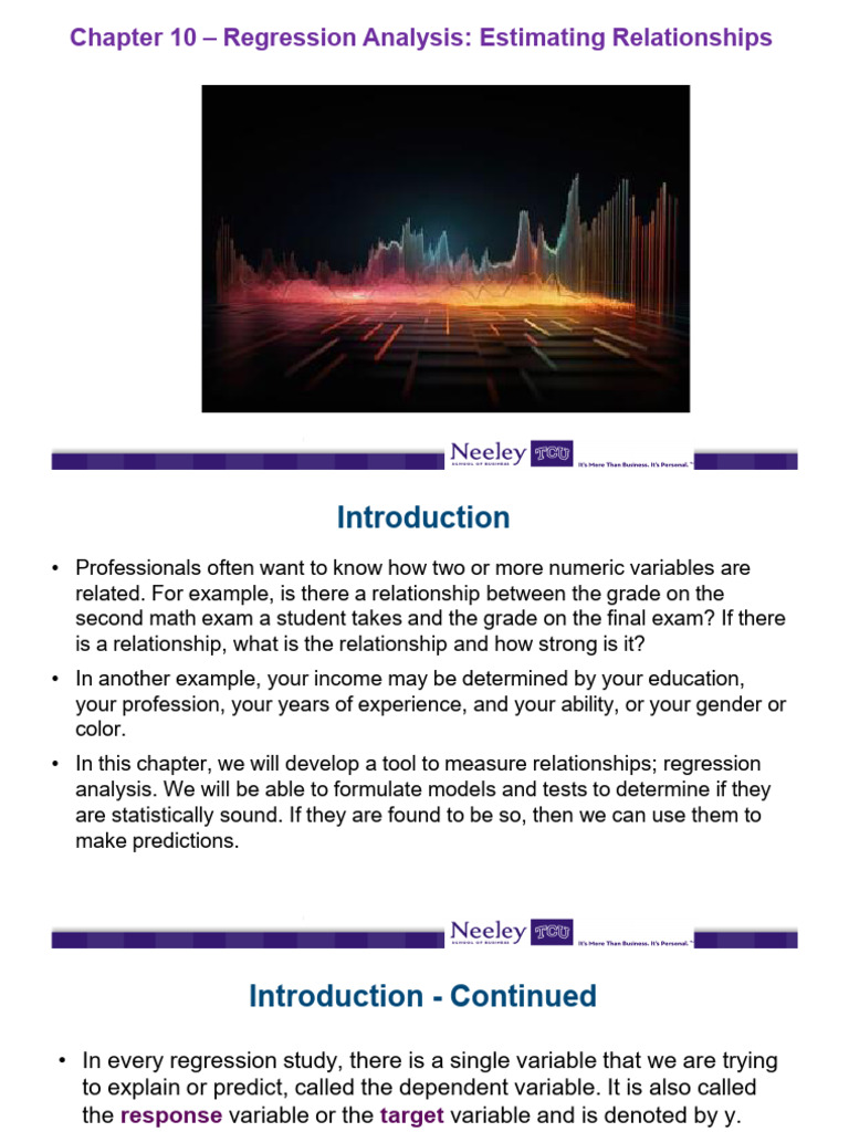 Regression Analysis for Predicting Relationships | PDF | Errors And ...