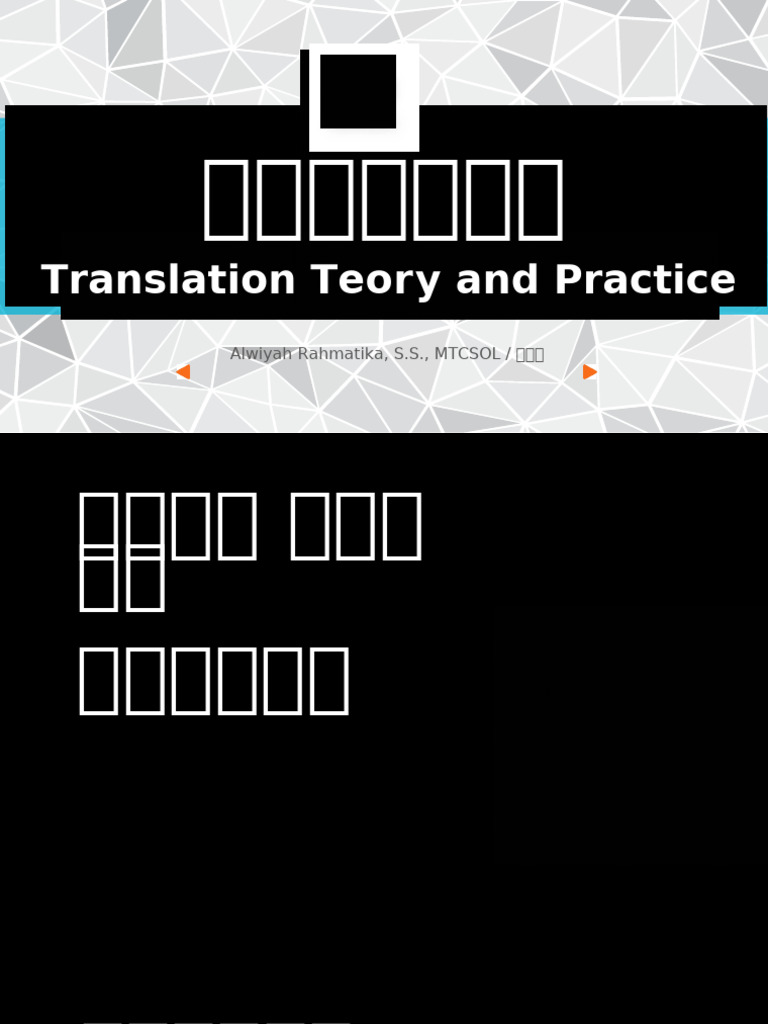 翻译理论定义| PDF