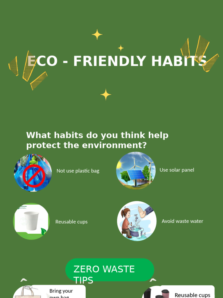 Green and Yellow Scrapbook Illustration Zero Waste Presentation | PDF