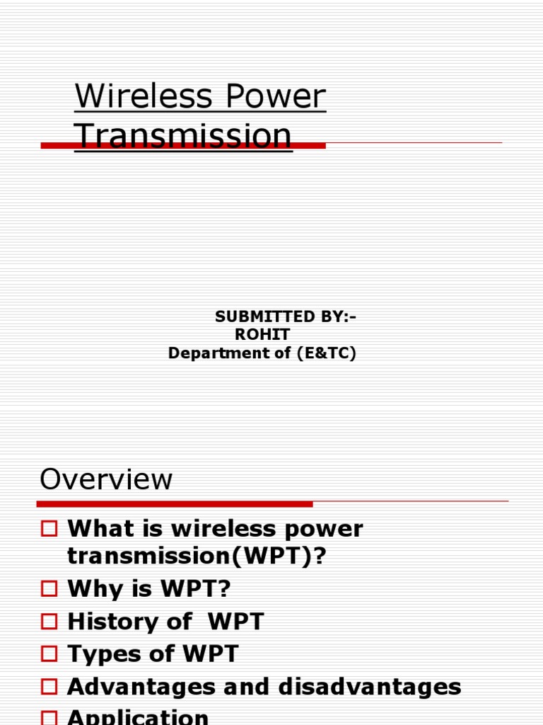 Wireless Power Transmission Overview | PDF | Wireless | Electrical ...