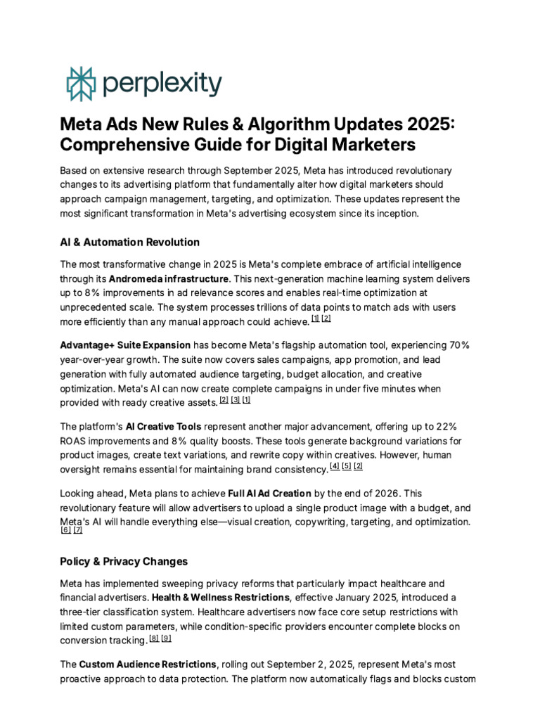 Meta Ads Updates: 2025 Overview | PDF | Artificial Intelligence ...