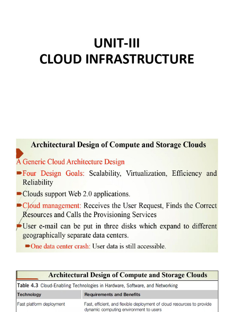 Unit-III Cloud Infrastructure | PDF