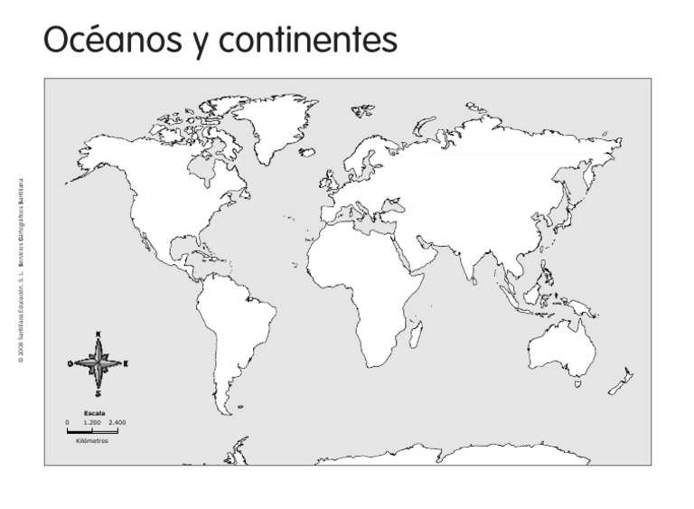 Oc anos Y Continentes Mapa Mudo PDF