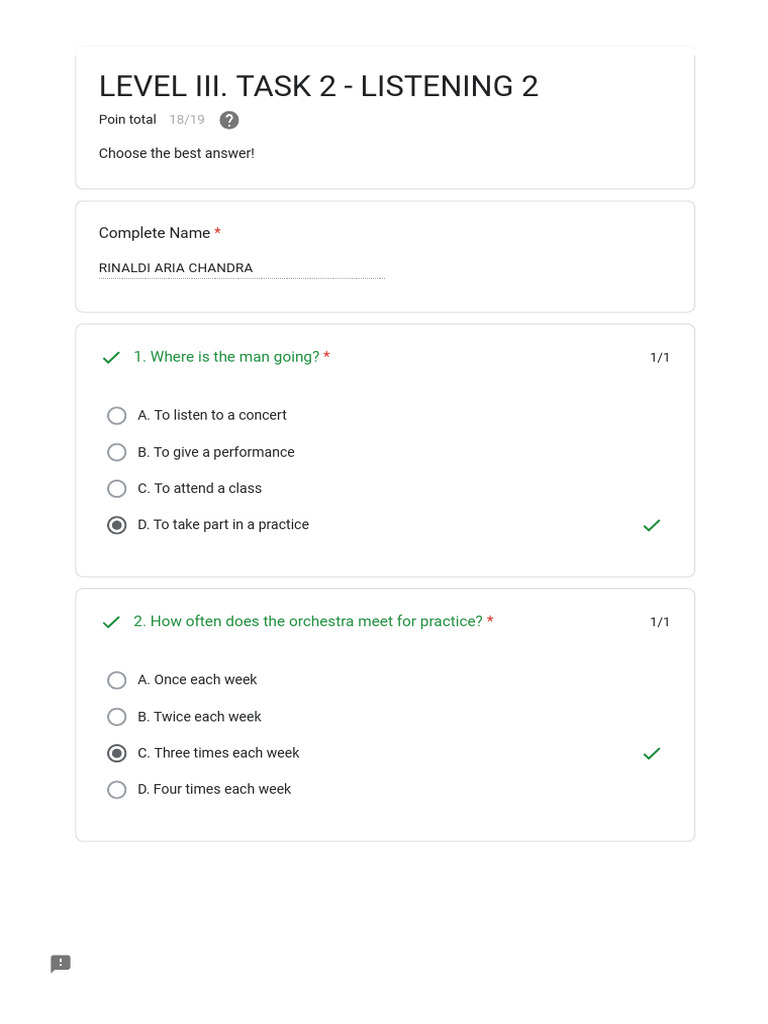 Level III. Task 2 - Listening 2 (Meet 2) | PDF | Questionnaire | Chess ...