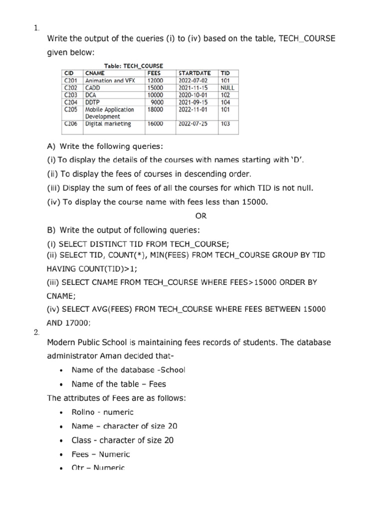 Worksheet For DBMS 4 Marks | PDF | Information Retrieval | Information ...