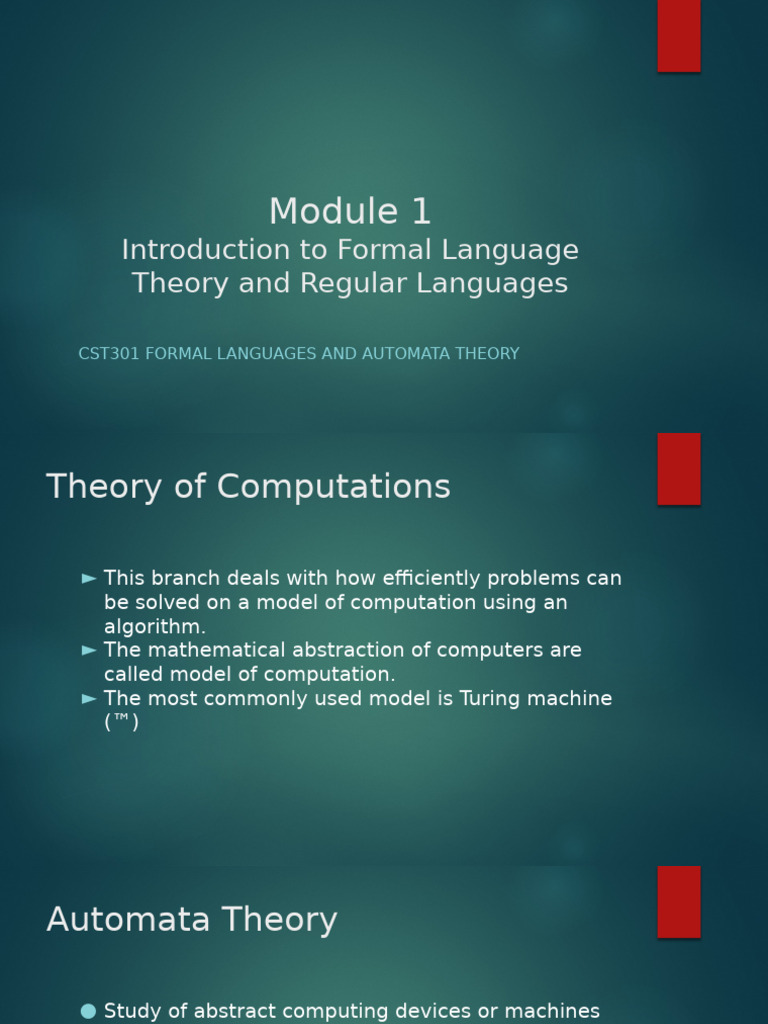 Introduction to Formal Language Theory | PDF | Theory Of Computation ...