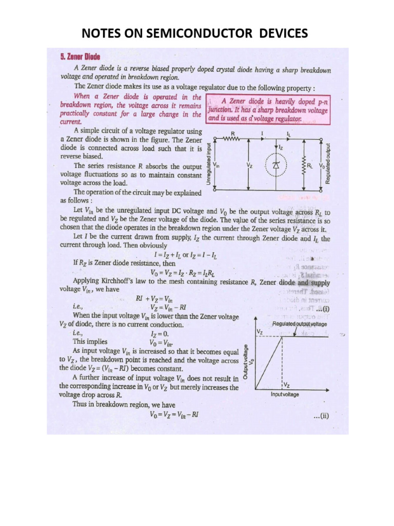 Notes On Semi Conductor Devices | PDF