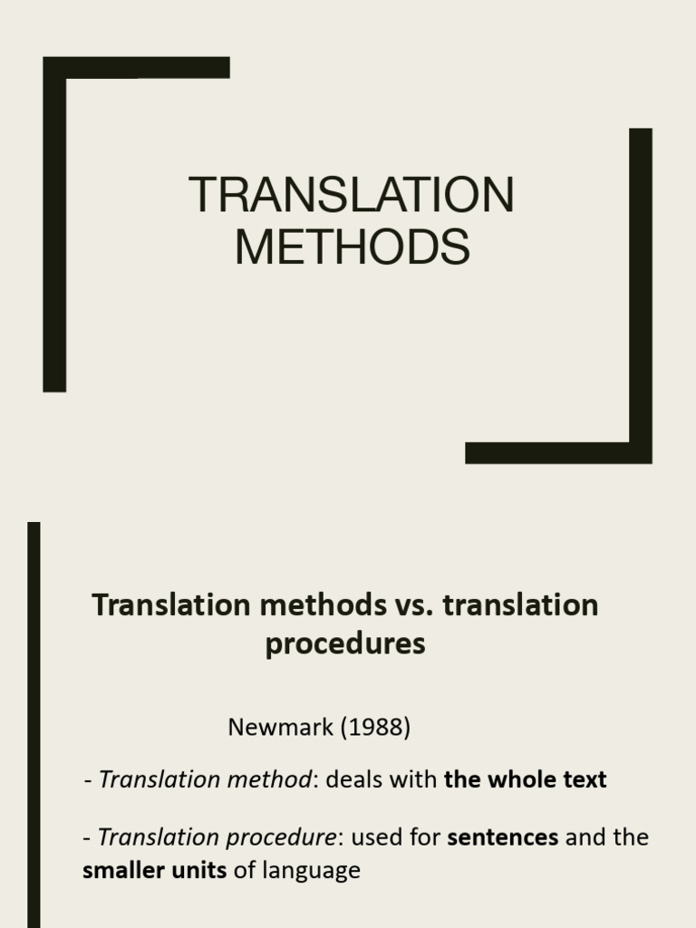 Translation Methods Explained | PDF | Translations | Linguistics