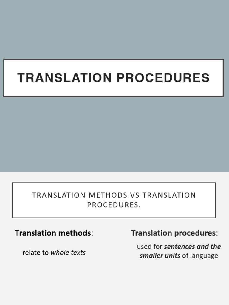Direct and Oblique Translation Methods | PDF | Lexical Semantics ...