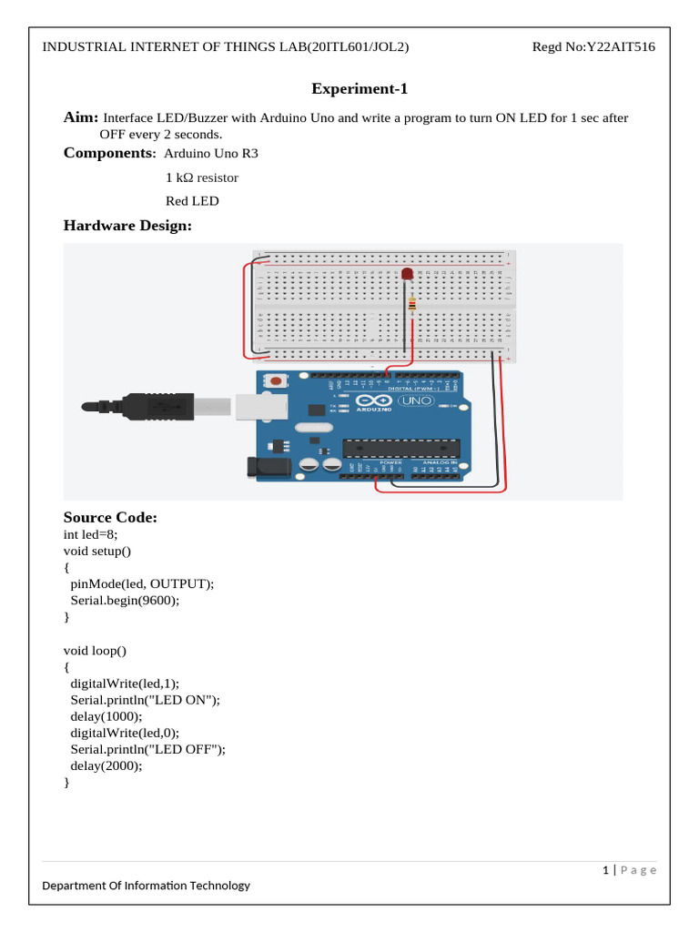 Nagendra Iot Lab Final 2.0 | PDF | Arduino | Sensor