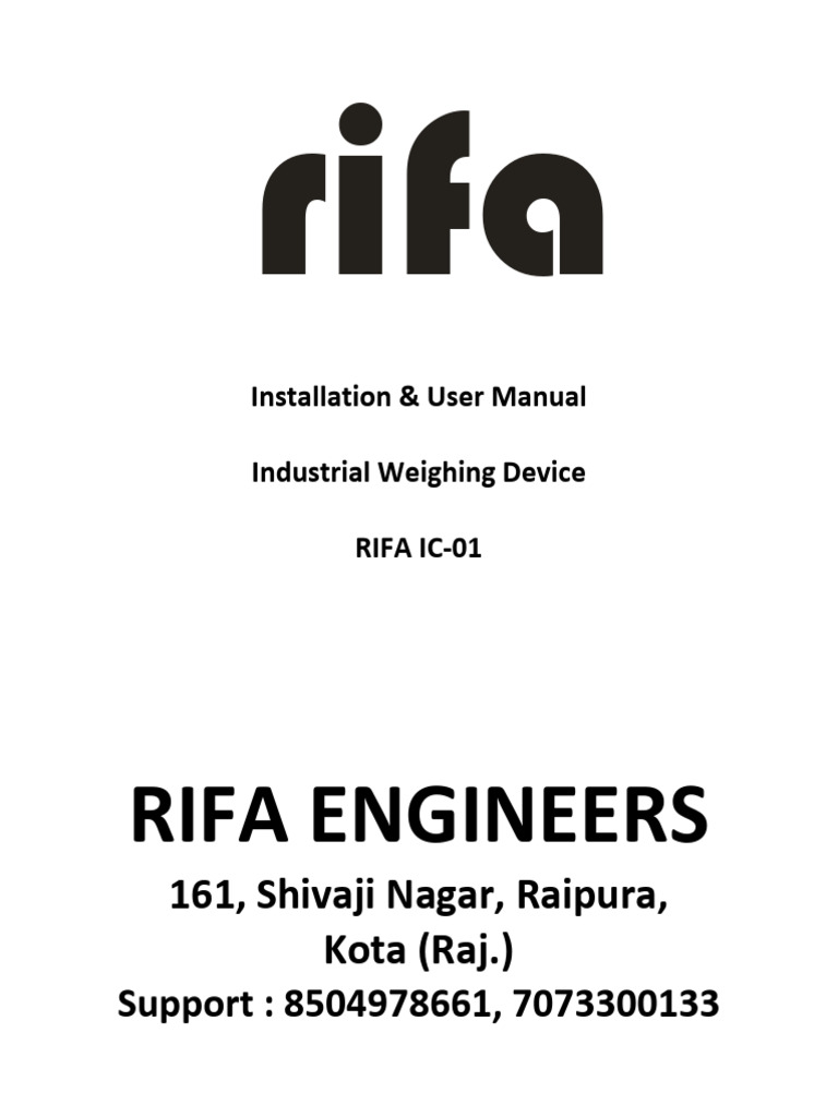 RIFA IC-01 Weighing Device Manual | PDF | Electrical Connector | Mains ...