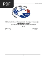 Global Institutes of Management & Emerging Technologies: Department of CSE Lab Manual of Data Communication (DC)