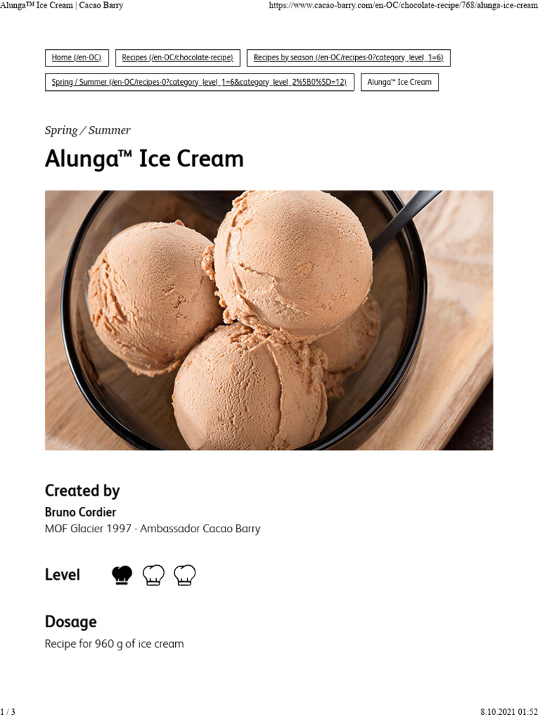 Alunga™ Ice Cream Cacao Barry | PDF