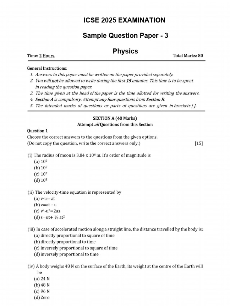 Phy 9 paper 3 | PDF