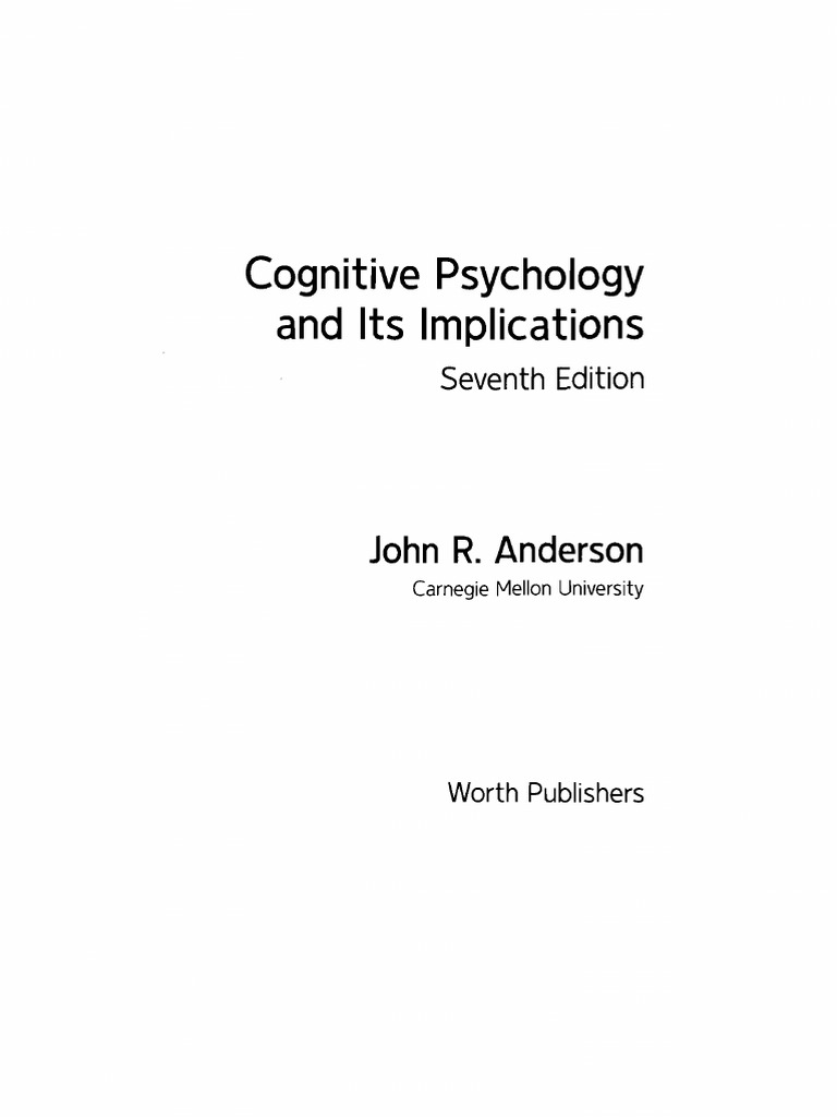 Cognitive Psychology Overview, 7th Ed. PDF Memory Mental Image