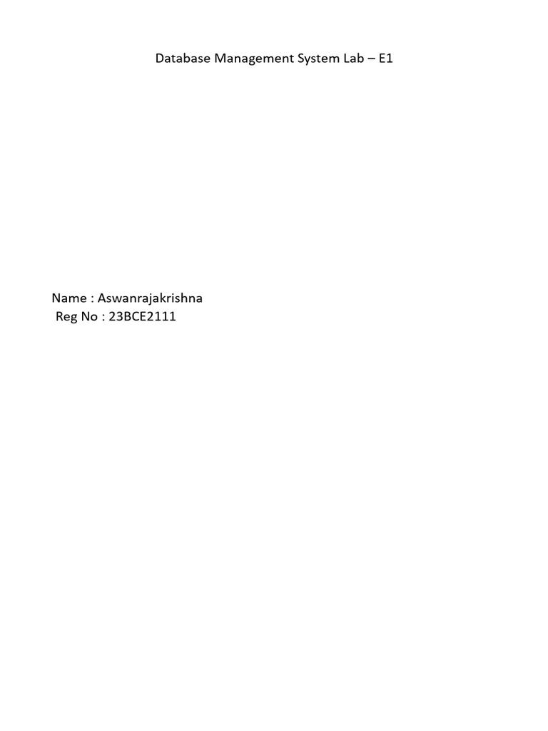 Database Management Lab Overview | PDF