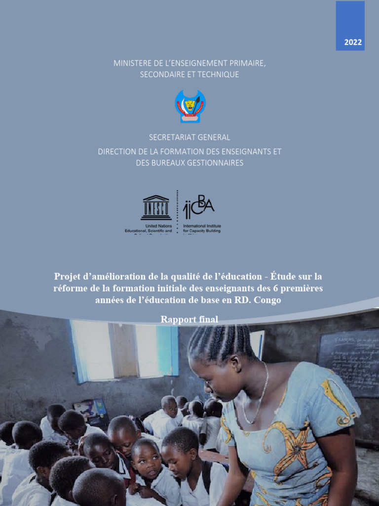 Réforme de la formation des enseignants en RDC | PDF | Apprentissage ...