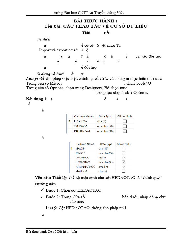 Chuong 4 Bai Tap Thuc Hanh CSDL - PhanSQL - VKU | PDF