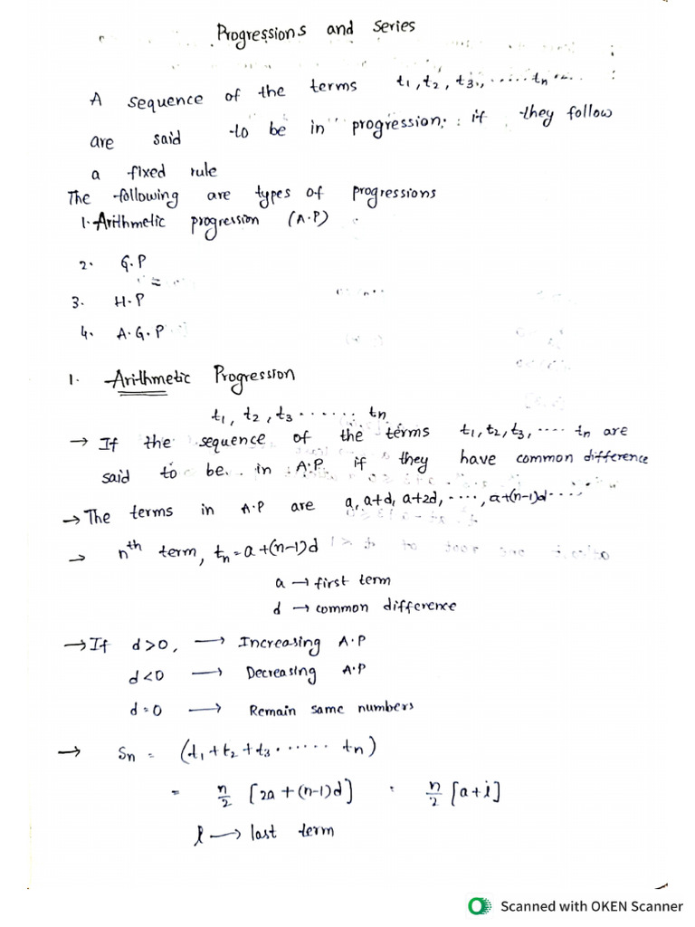 Progressions and Series | PDF