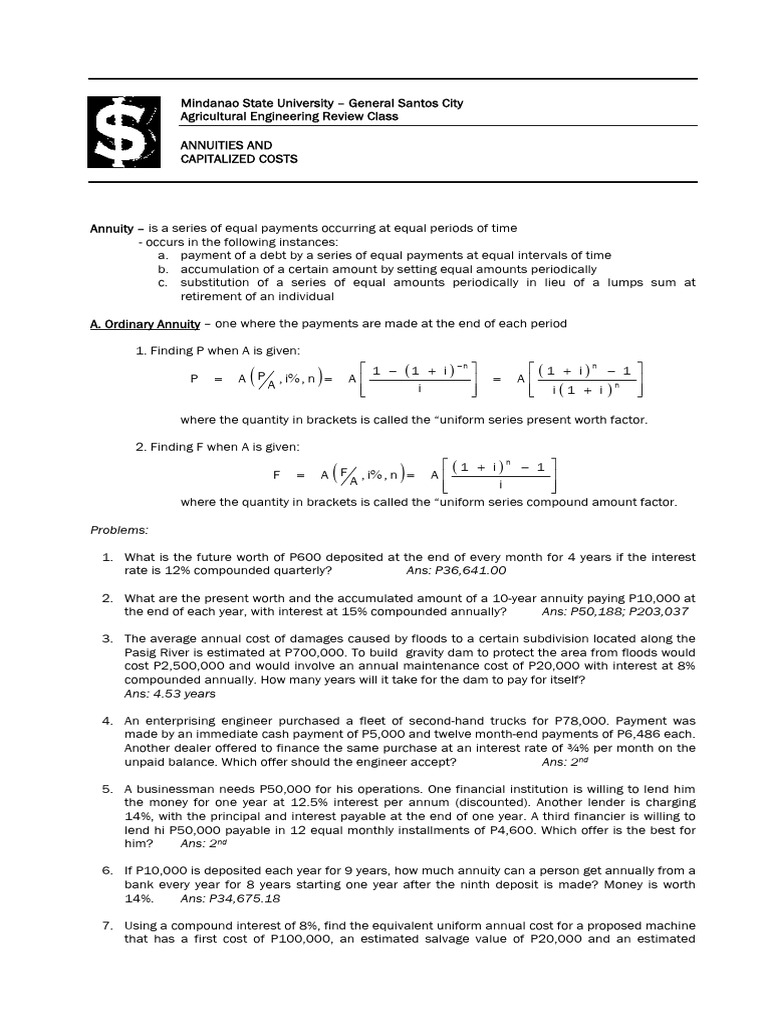 Annuities | PDF | Interest | Liability (Financial Accounting)